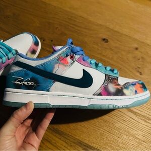 Nike Blue and White Artistic Sneakers